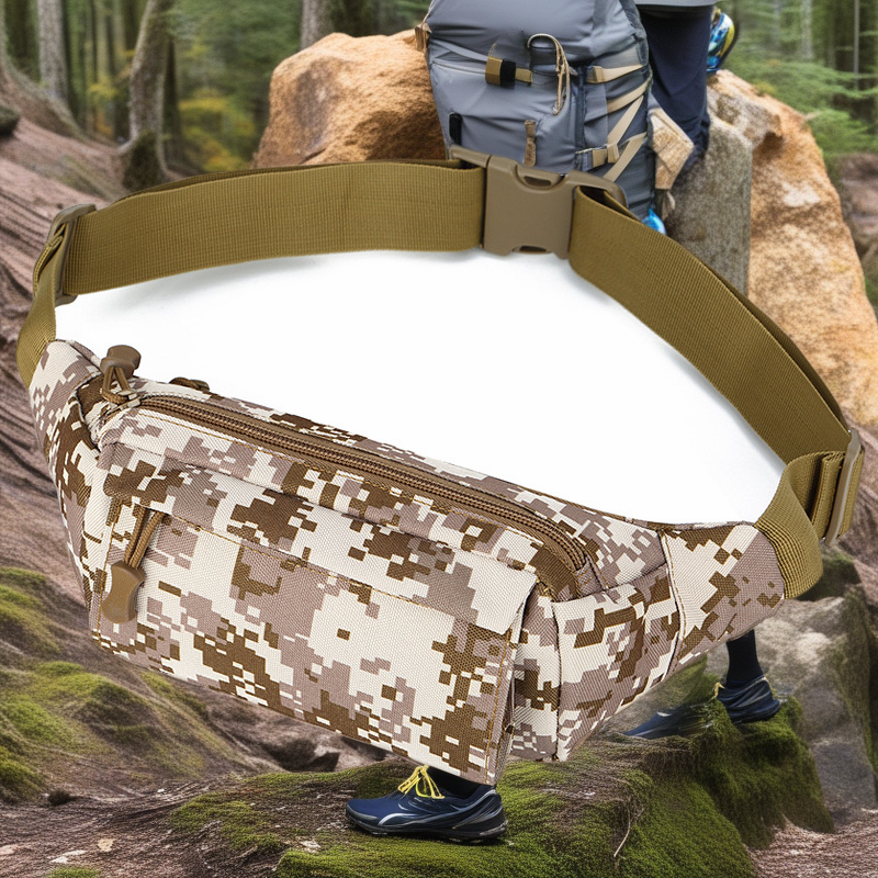 Hiking Multi-Purpose Waterproof Nylon Waist Bag - Portable Mini Chest Pack for Men