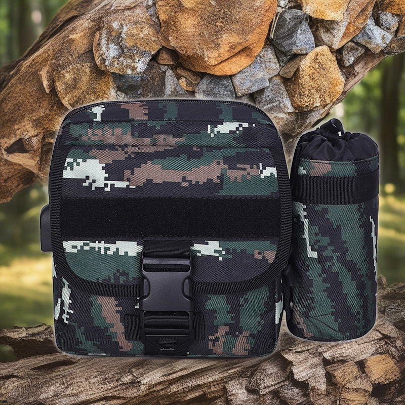 Large Capacity Hiking Tactical Messenger Bag - Detachable USB, Camouflage Design for Men